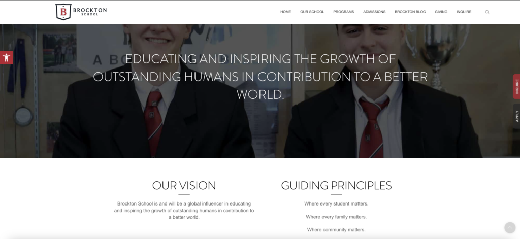 Brockton School's Mission, Vision and Values